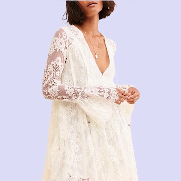 ★ SOLD ★ Free People Lace Mini Dress - Picture 9 of 14